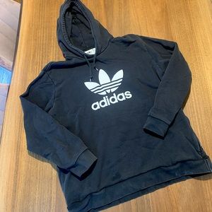 Men’s Adidas black hoodie with white logo